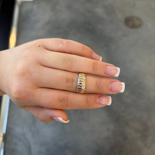 Multi Row Channel Set Diamond Ring