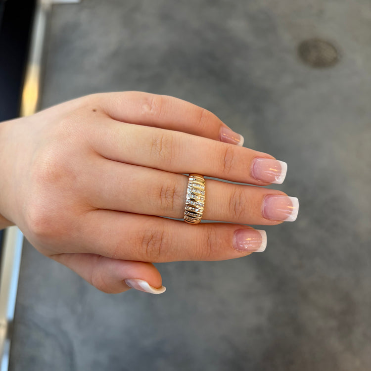 Multi Row Channel Set Diamond Ring