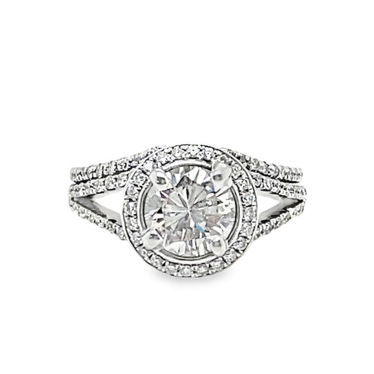 18K Halo Diamond Wedding Set