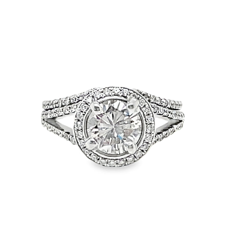 18K Halo Diamond Wedding Set