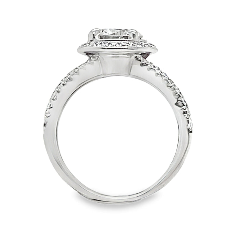 18K Halo Diamond Wedding Set