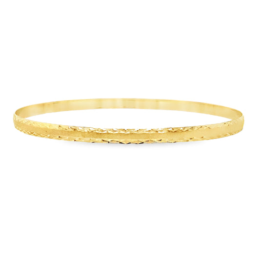 Edged Diamond Cut Bangle