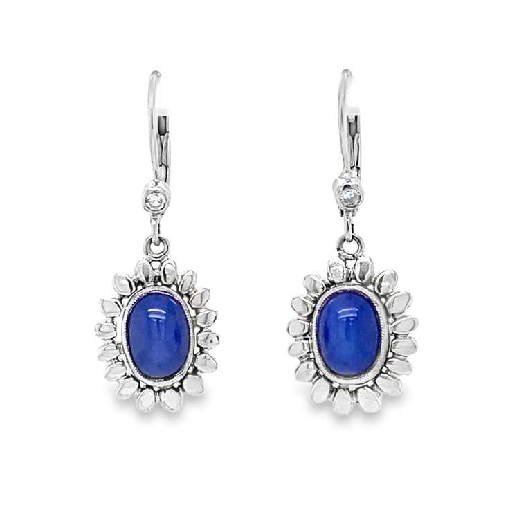 Star Sapphire Drop Earrings