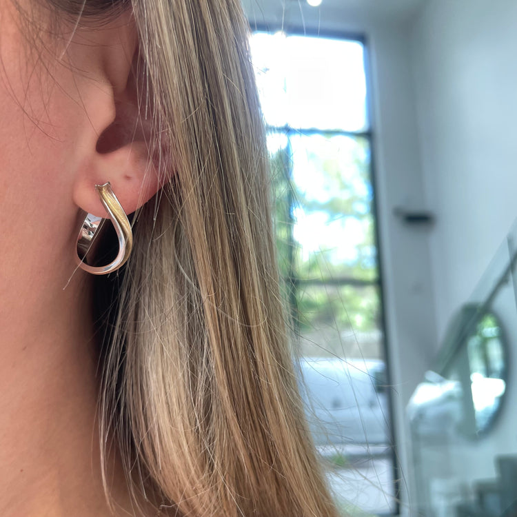 Textured Infinity Twist Hoops