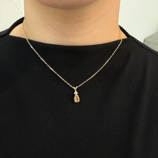 Citrine & Diamond Necklace