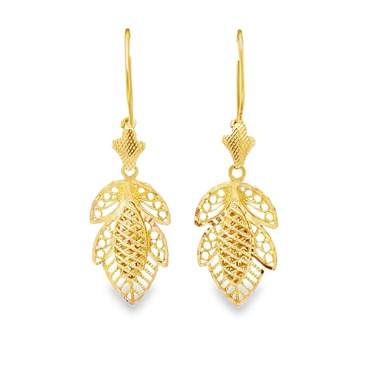 Leaf Filigree Drop Earrings