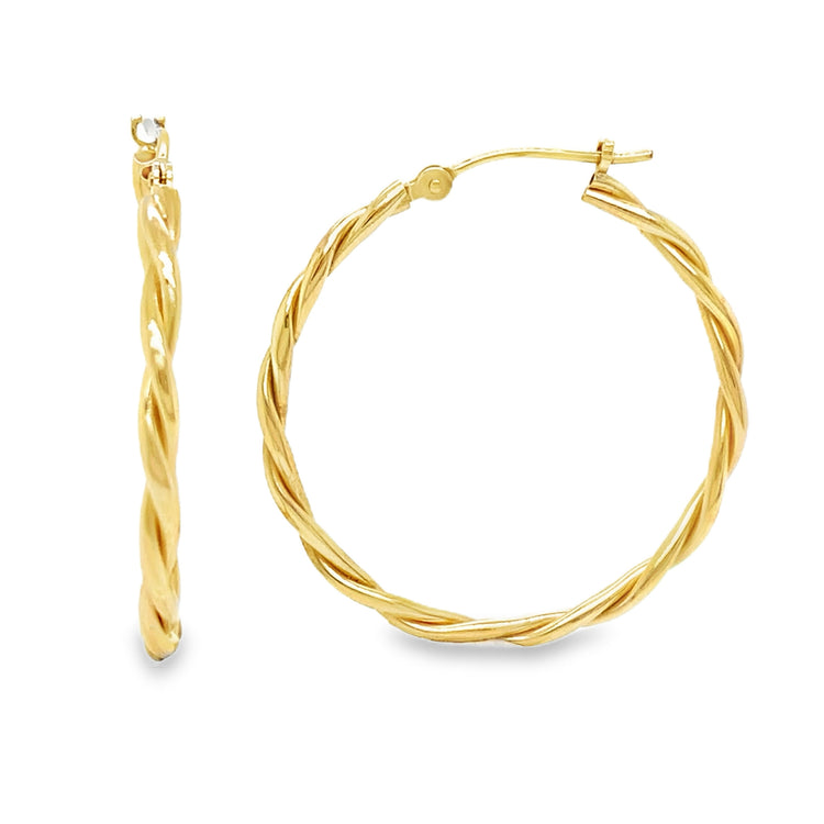 Thin Twist Hoops