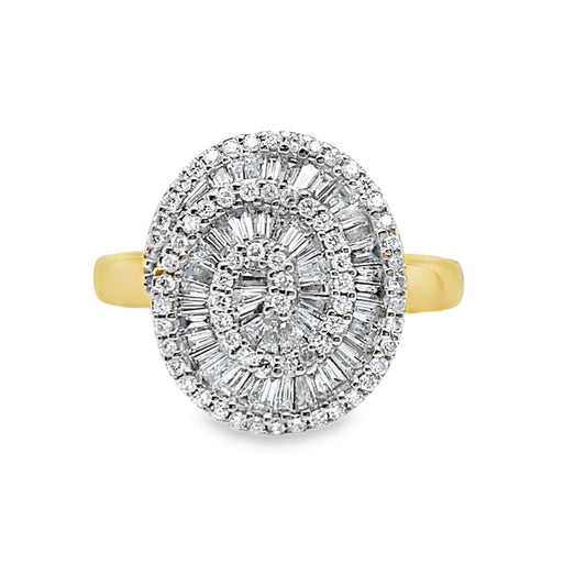 Diamond Spiral Cluster Ring