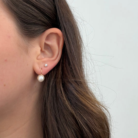 Pearl Lever Back Earrings