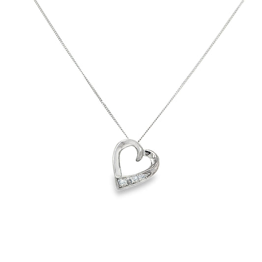19 Inch Diamond Heart Necklace