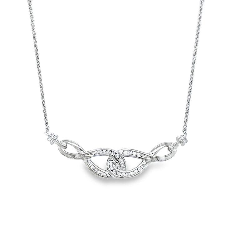 Double Interlocking Infinity Diamond Necklace