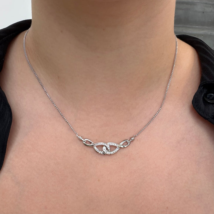 Double Interlocking Infinity Diamond Necklace