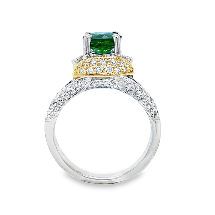Two Tone Tourmaline & Diamond Ring