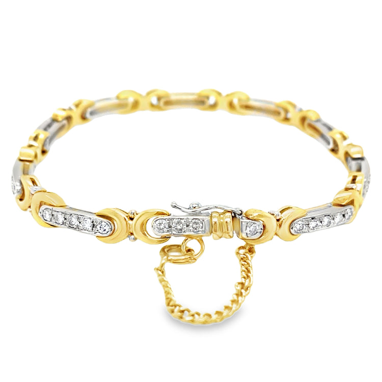 Diamond Interlocking Link Bracelet