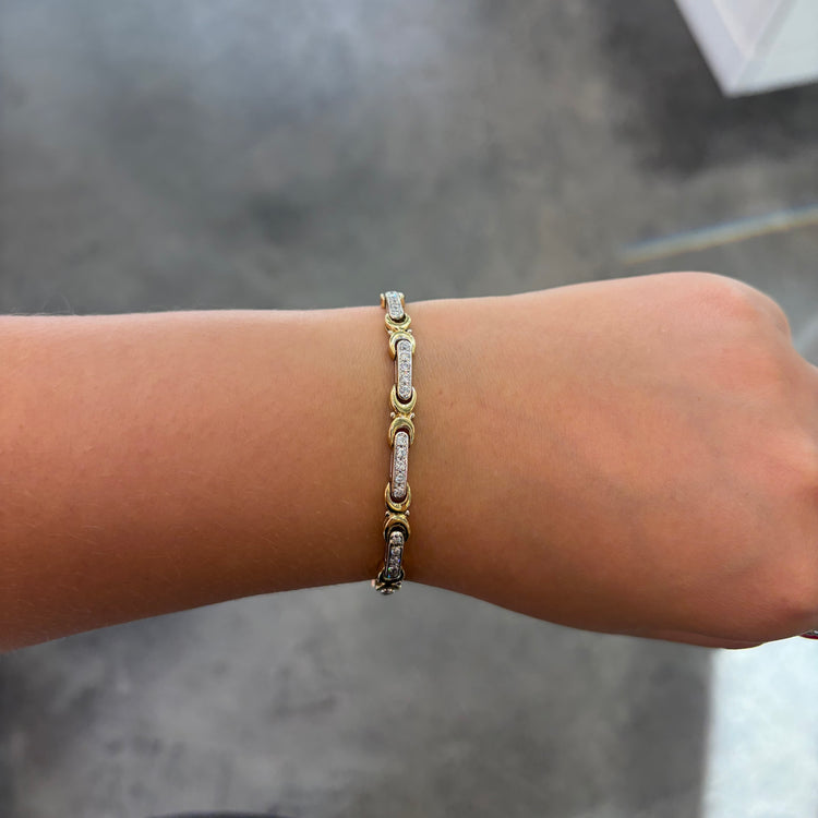 Diamond Interlocking Link Bracelet