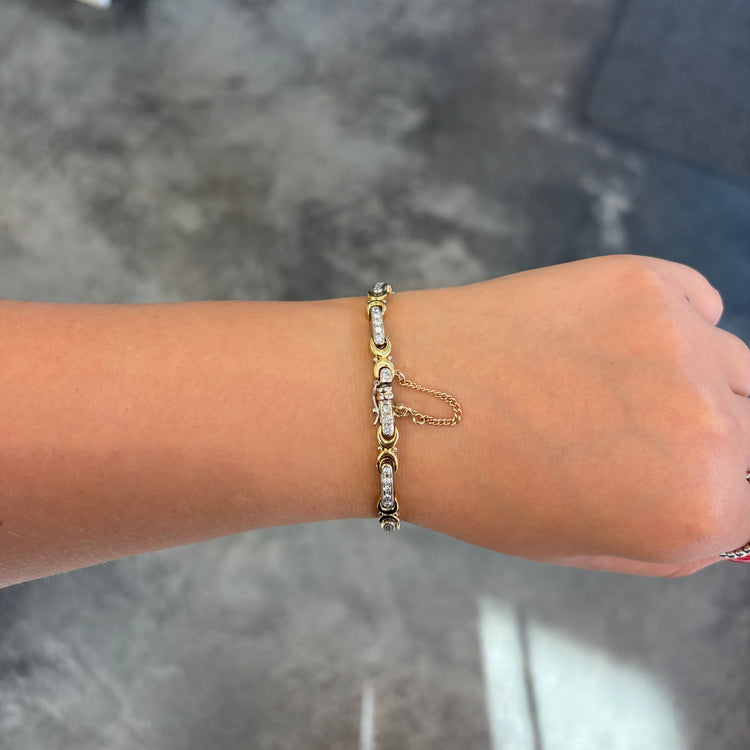 Diamond Interlocking Link Bracelet