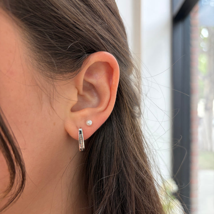 Hinged Diamond Hoops