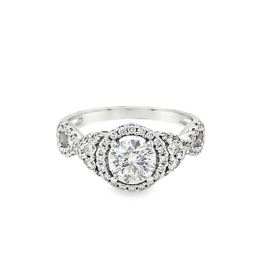 1.38TCW Diamond Halo Ring