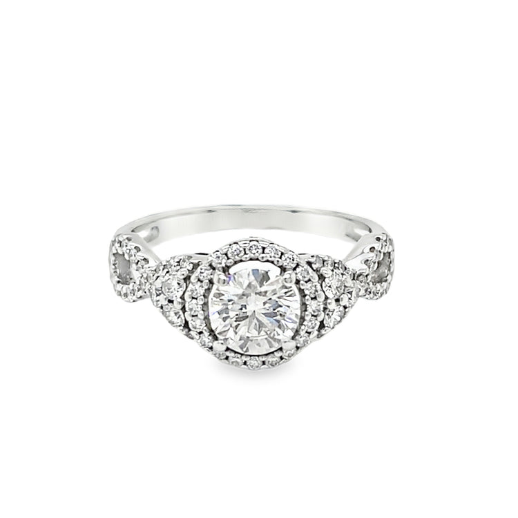 1.38TCW Diamond Halo Ring
