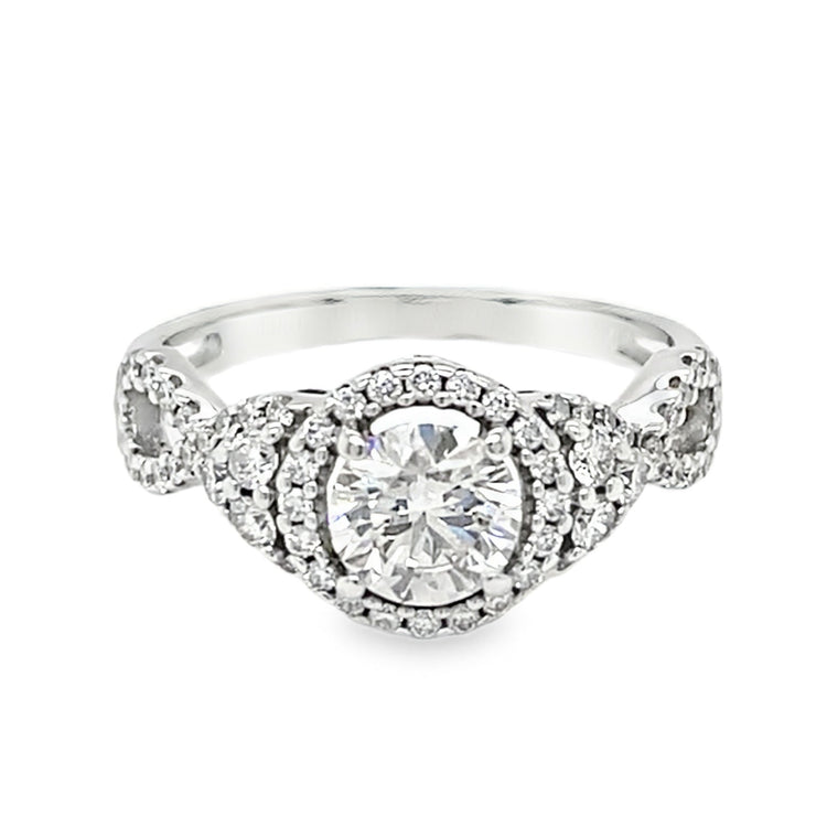 1.38TCW Diamond Halo Ring