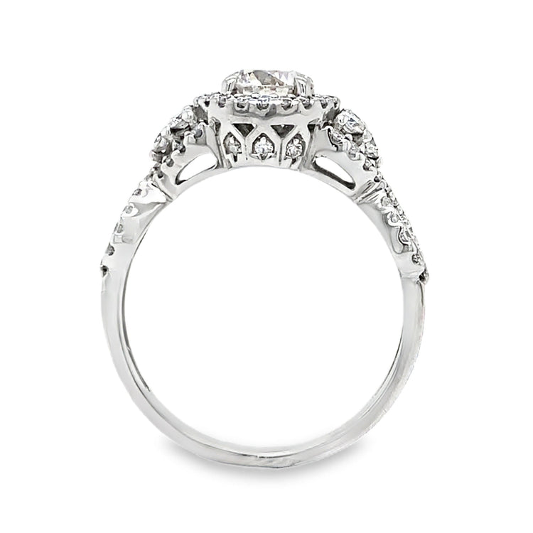 1.38TCW Diamond Halo Ring