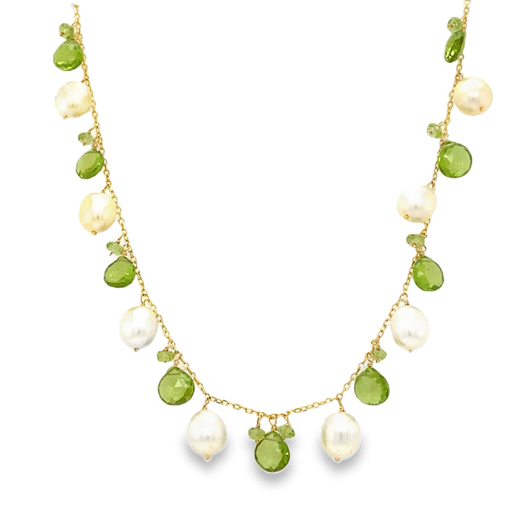Freshwater Cultured Pearl & Peridot Necklace