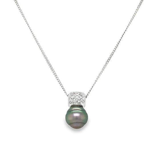 Tahitian pearl & Diamond Necklace