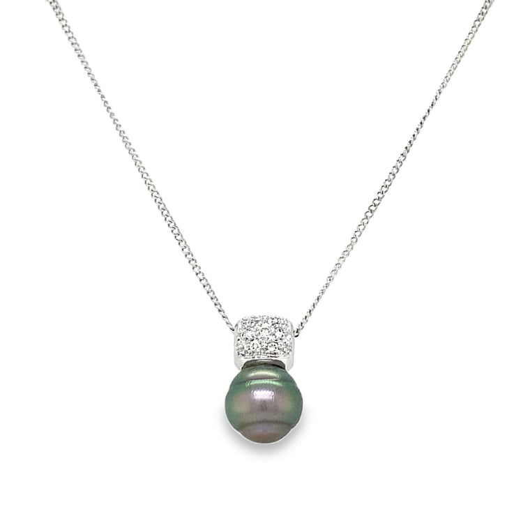 Tahitian pearl & Diamond Necklace
