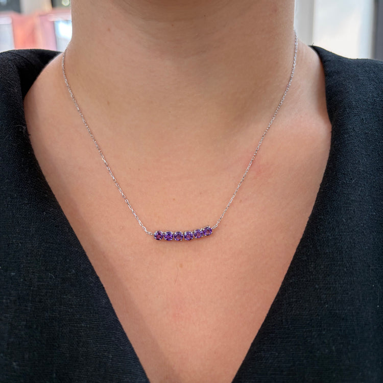 Amethyst Bar Necklace