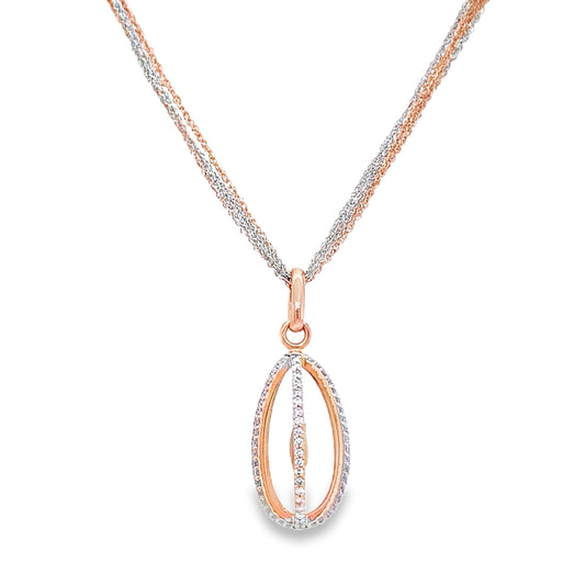 Multi Chain Cage Style Necklace