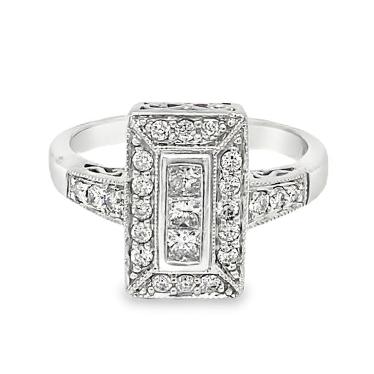 Diamond Art Deco Inspired Ring