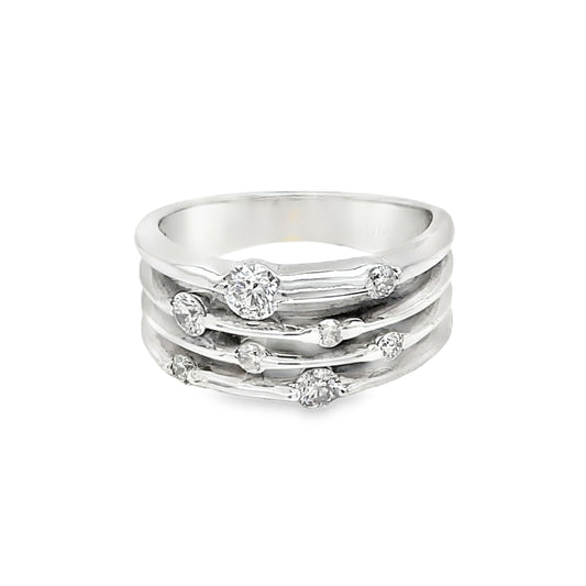 Diamond Layered Orbit Ring