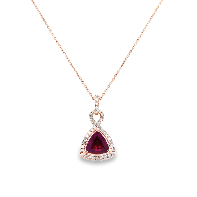 Rose Gold Garnet & Diamond Necklace