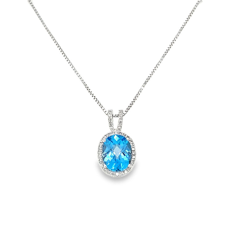 Topaz & .15TCW Diamond Necklace