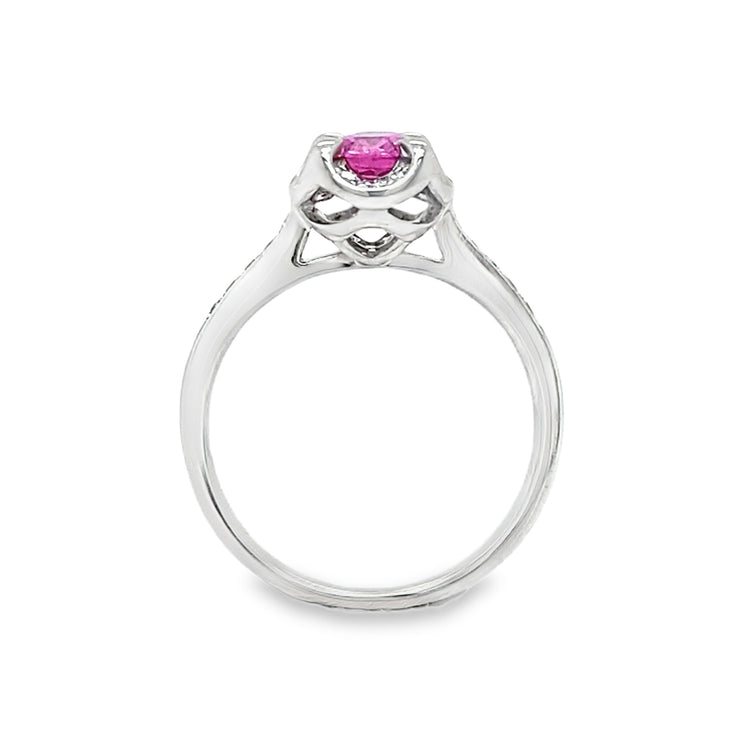 Pink Sapphire & Diamond Ring