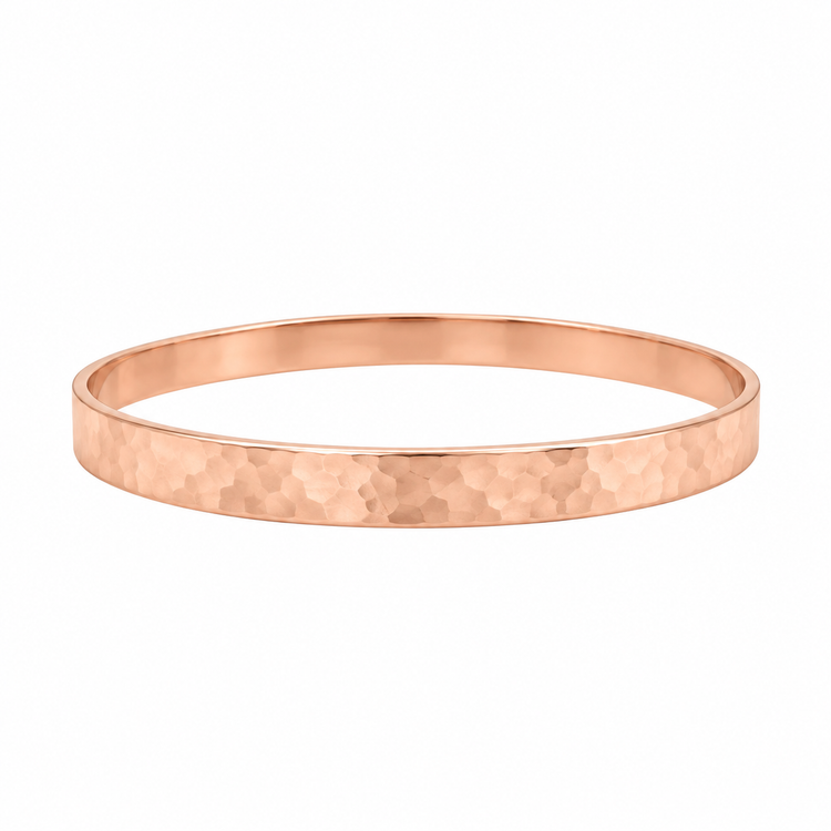 Rose Gold Hammered Finish Bangle
