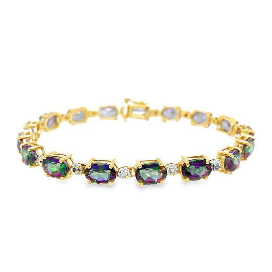 Mystic Topaz & Diamond Bracelet