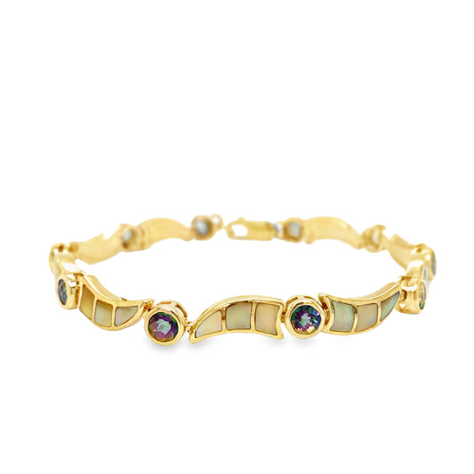 Mystic Topaz & Mother Of Pearl Bracelet