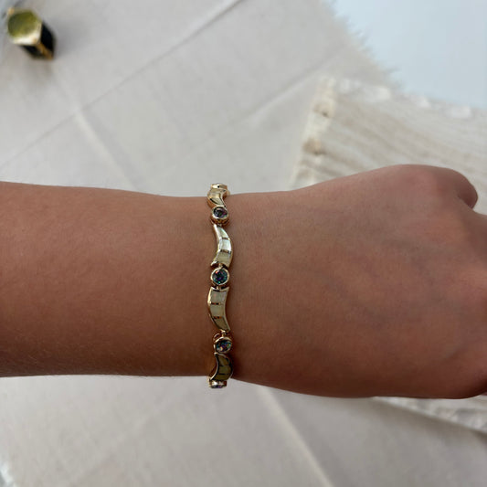 Mystic Topaz & Mother Of Pearl Bracelet