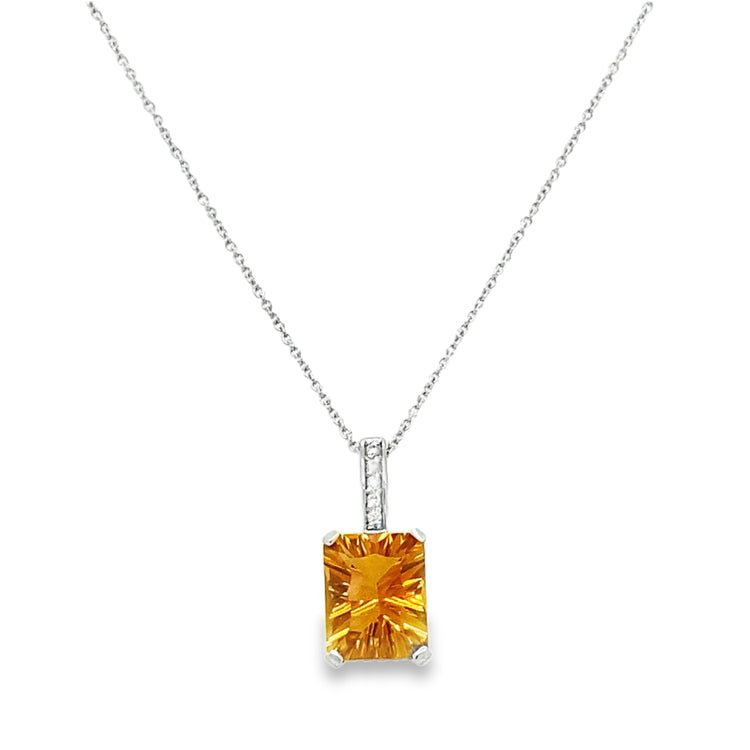 16 Inch Citrine & Diamond Necklace