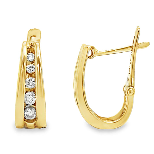 .25TCW Channel Set Diamond Hoops