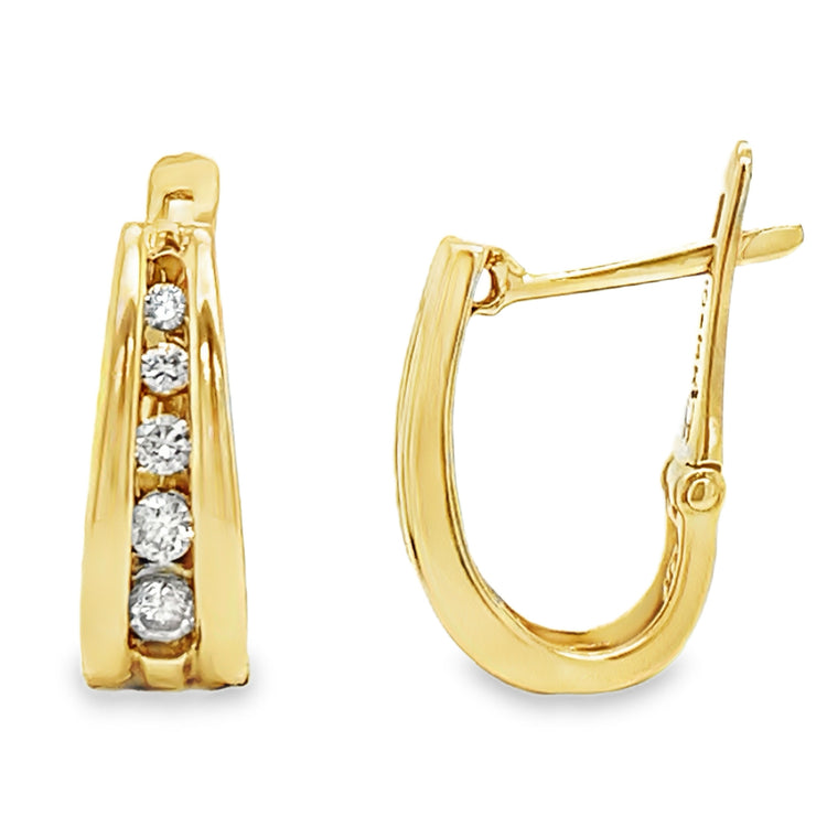 .25TCW Channel Set Diamond Hoops