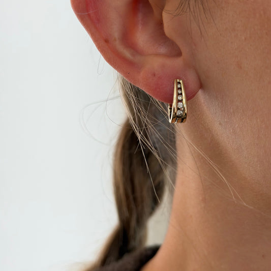 .25TCW Channel Set Diamond Hoops