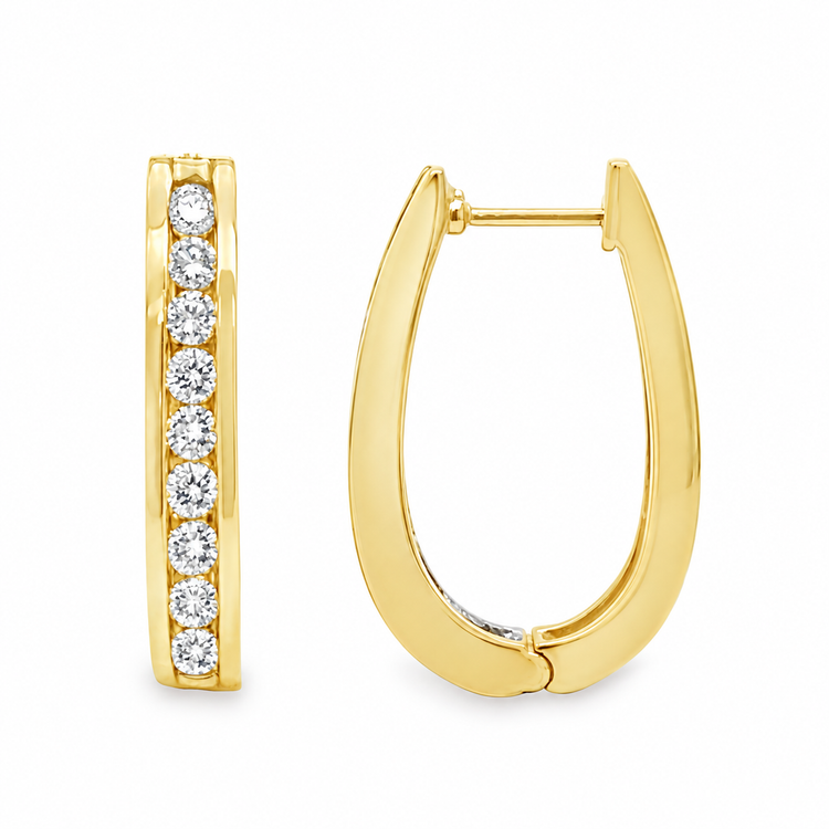 1.00TCW Channel Set Diamond Hoops