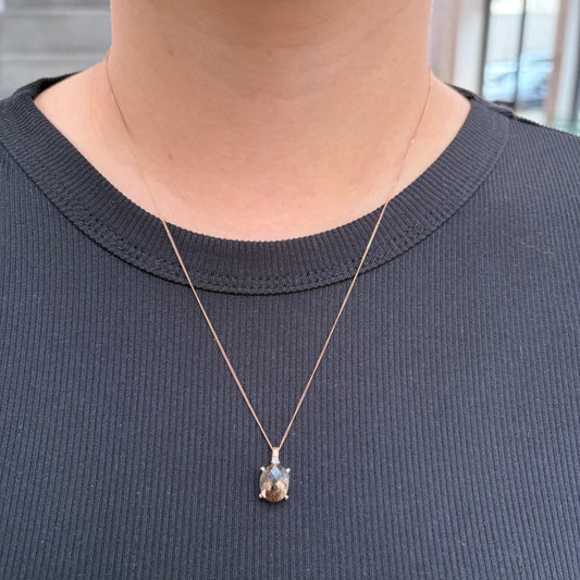 Smokey Quartz & Diamond Necklace