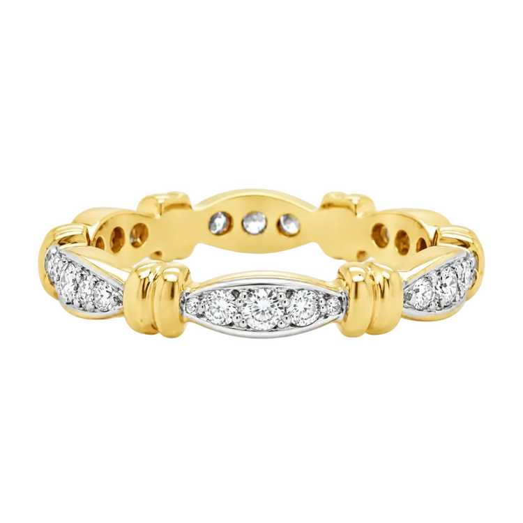 Yellow & White Gold Diamond Band