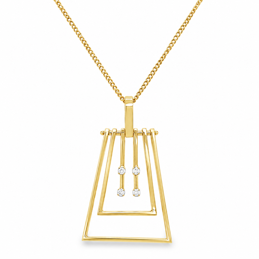 Geometric Moving Diamond Necklace