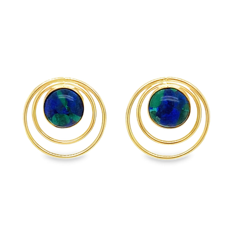 Azurite Malachite Orbit Studs