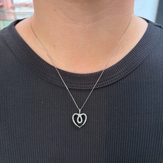 19.5 Inch Diamond Heart Necklace