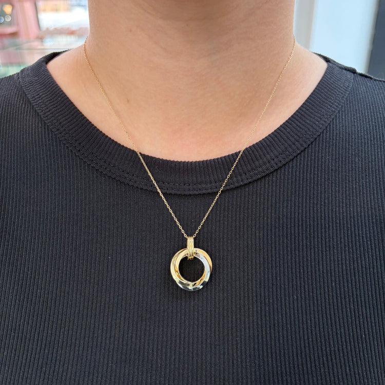 Double Circle Crossover Necklace